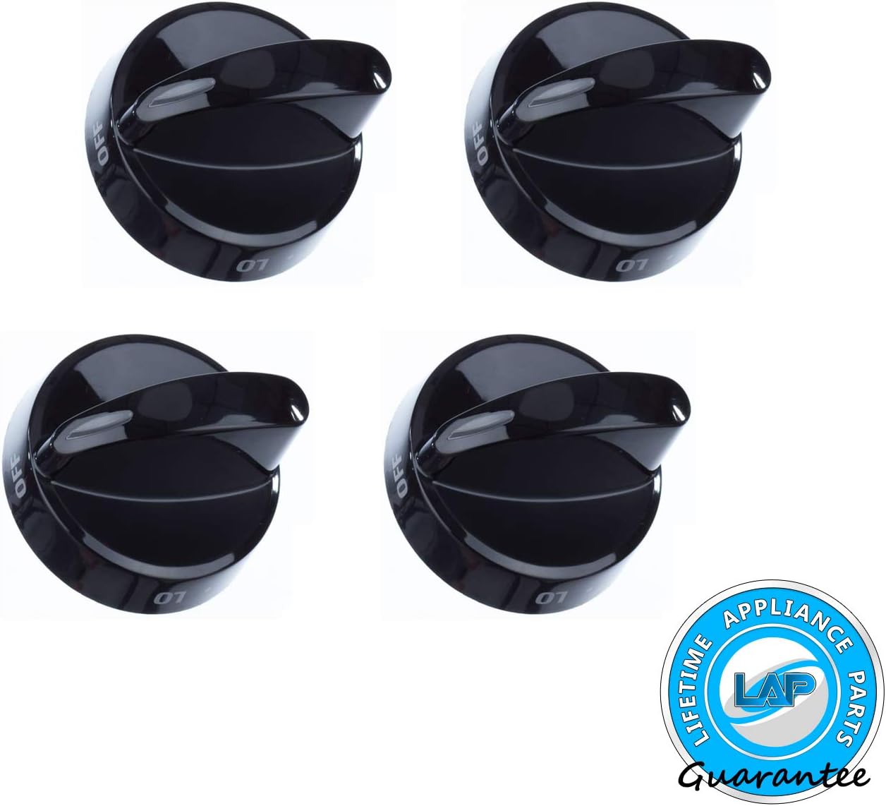 Lifetime Appliance 4 x 316442513 Surface Burner Knob Compatible with Frigidaire, Kenmore, Sears Range Oven