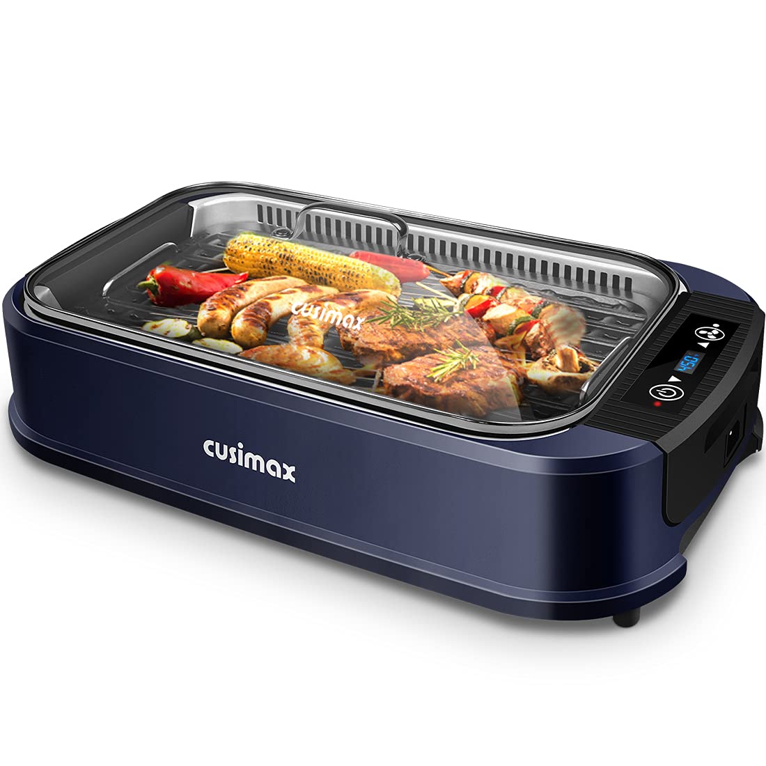 Photo 1 of Indoor Grill CUSIMAX Electric Smokeless Grill Portable Korean BBQ Grill with Turbo Smoke Extractor Technology, Non-stick Removable Plate, Tempered Glass Lid, Great for Party(Single Plate)