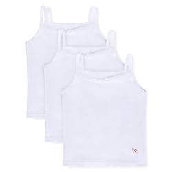 Feathers Girls Solid White Snug Fit Tagless Cami