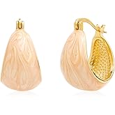 Sonateomber Thick Chunky Huggie Hoop Earrings for Women – Statement Vintage Gold Pated Cubic Zirconia Sensitive Ears Hypoallergenic Stud Jewelry Gift