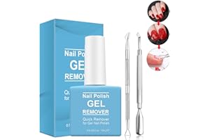 YLXYZUAD Gel Nail Polish Remover with Shape 'N' Buff Nail Buffer & Cuticle Pusher in 2-5mins, Simple Easy Gel Nail Polish Remover Set (silvercolor set#2)
