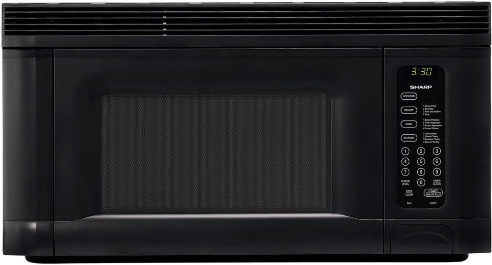 Sharp R1405 950Watt 12/5CubicFoot OvertheRange Microwave, Black