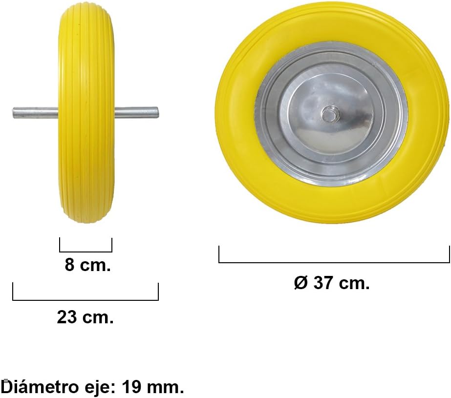 Wolfpack - Sturdy Yellow Construction Wheelbarrow Wheel, No Colour - Image 3