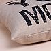 LEIOH Home Decor Cotton Linen Square Love You More Pattern Throw Pillow Case Sofa Cushion Cover 18 x 18, for Mom