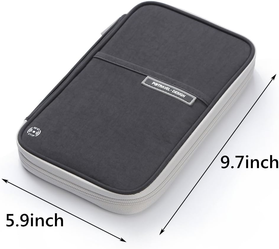 | VanFn Passport Wallets, Travel Wallet, RFID Family Passport Holder, Trip Document Organizer (Black) | Passport Wallets