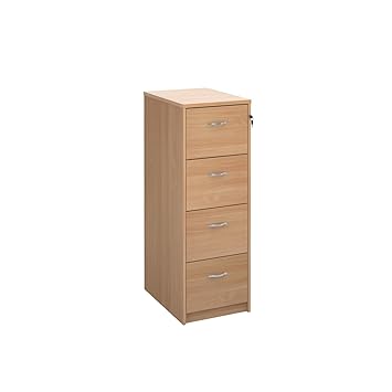Ready Built 4 Drawer Lockable Filing Cabinet In Beech Amazon Co