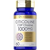Carlyle Citicoline CDP Choline 1000mg | 60 Capsules | Extra Strength Formula | Non-GMO, Gluten Free Supplement