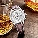 SONGDU Mens Date Multifunction Quartz Wrist Watch with Brown Calfskin Leather Band