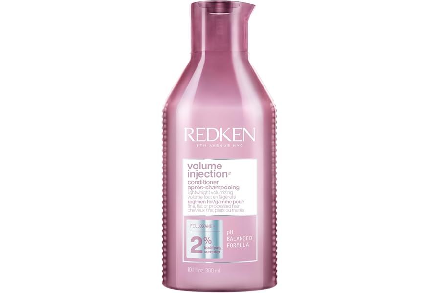 Redken Volume Injection Conditioner For Fine Hair – Adds Lift & Body, Volumizing & Detangling Without Weighing Down, Paraben Free