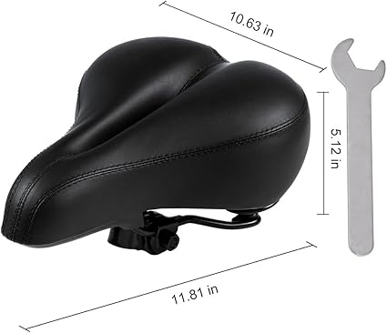 Zacro gel bike saddle bs053 dual spring designed suspension artificial leather bike seat bicycle saddle with 1 mounting wrench Clearance