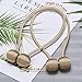 BCELIFE Curtain Tiebacks Magnetic, Handmade Drape Tie Backs Drapery Rope Holdbacks/Holder for Window Sheer and Blackout Panels Home and Office Decoration,Set of 2, Beige
