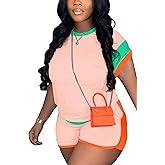 LAJIOJIO Shorts Sets Women 2 Piece Outfits,Casual Loose Short Sleeve Tops Shorts Two Piece Outfits Sweatsuits