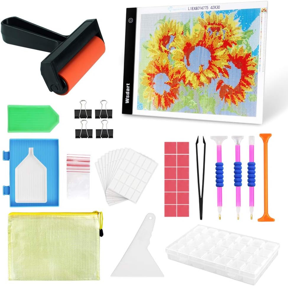 Wsdart 132PCS Diamond Painting B4 LED Light Pad Kit