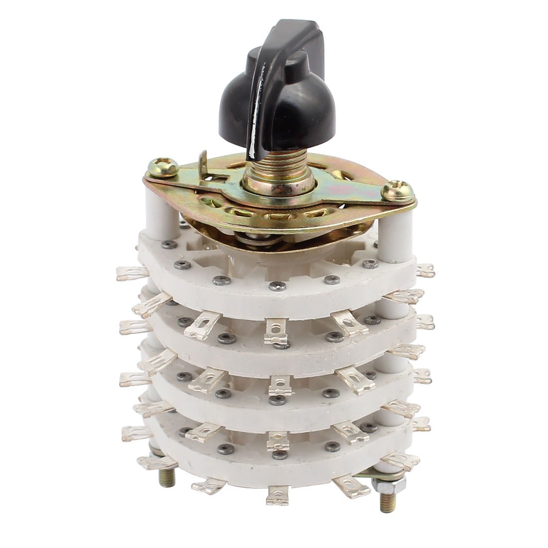 Sourcingmap KCT 4 Pole 11 Position Four Decks Band Channel Rotary Switch Selector with Cap