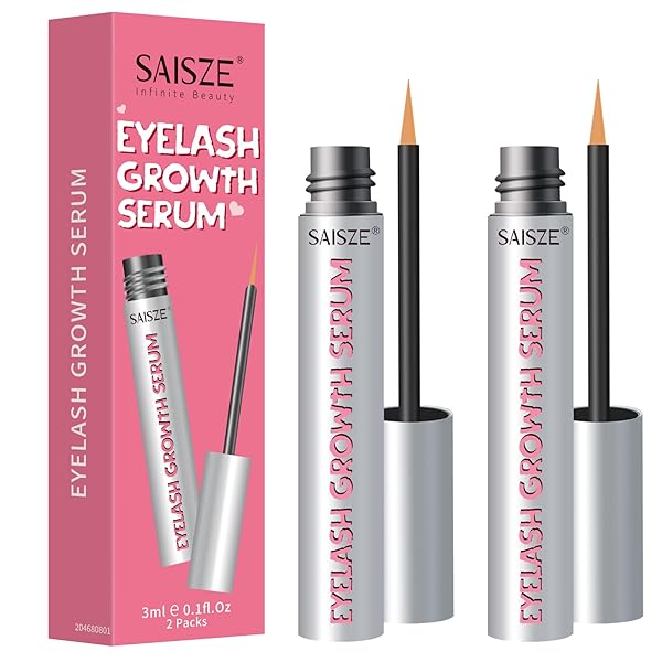 SAISZE EYELASH GROWTH SERUM 2 PCS, EYELASH ENHANCER, LASH EXTENSIONS, BIOTIN EYELASH SERUM, LASH BOOST SERUM FOR LONGER, FULLER AND THICKER LASHES, 2 COUNT X 0.1 FL OZ