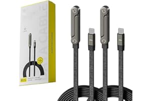 COCEQUC 2 in 1 Invisible Holder Charger Cable with Stand,240W Braided USB C to USB C Cable Fast Charging with Folding Phone S