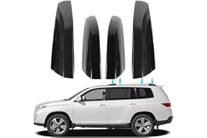 CHYKORLA 4Pcs Black Roof Luggage Cargo Rail Rack End Cap Protection Cover Shell Trim Fits for Toyota Highlander 2.7L 2009-2013, for 3.3L 2008-2010, for 3.5L 2008-2013