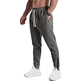 PLEPAN Mens Sweatpants with Zipper Pockets Slim Fit Joggers Workout Pants for Athletic Gym Bodybuilding Training