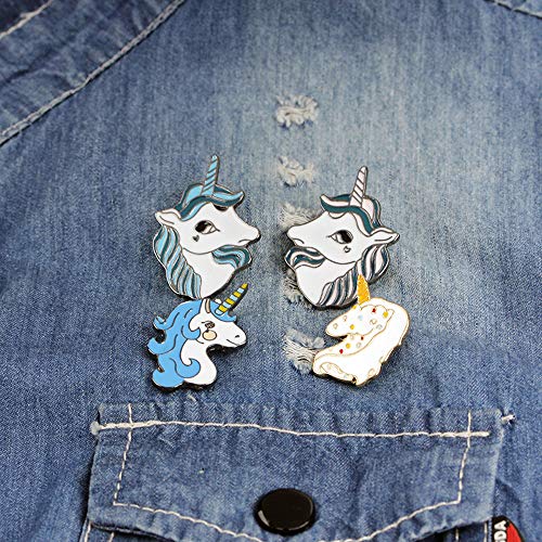 KimYoung Cute Enamel Lapel Pin Sets Carton Animal Brooch Pin (Unicorn Enamel Pins)