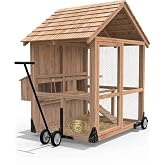 Belinova Chicken Coop Wheels Kit, Heavy Duty Mobile System for Wooden Coops | Step-to-Lift Locking Mechanism, Lever-Action Front Lift, 6-Component Kit, for Heavy Wooden Chicken Coops