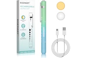 RISEMART Pen Light for Nurse, Rechargeable LED Medical Pen Light, Warm&Cool White Light, Portable Medical PenLight for Nurse,