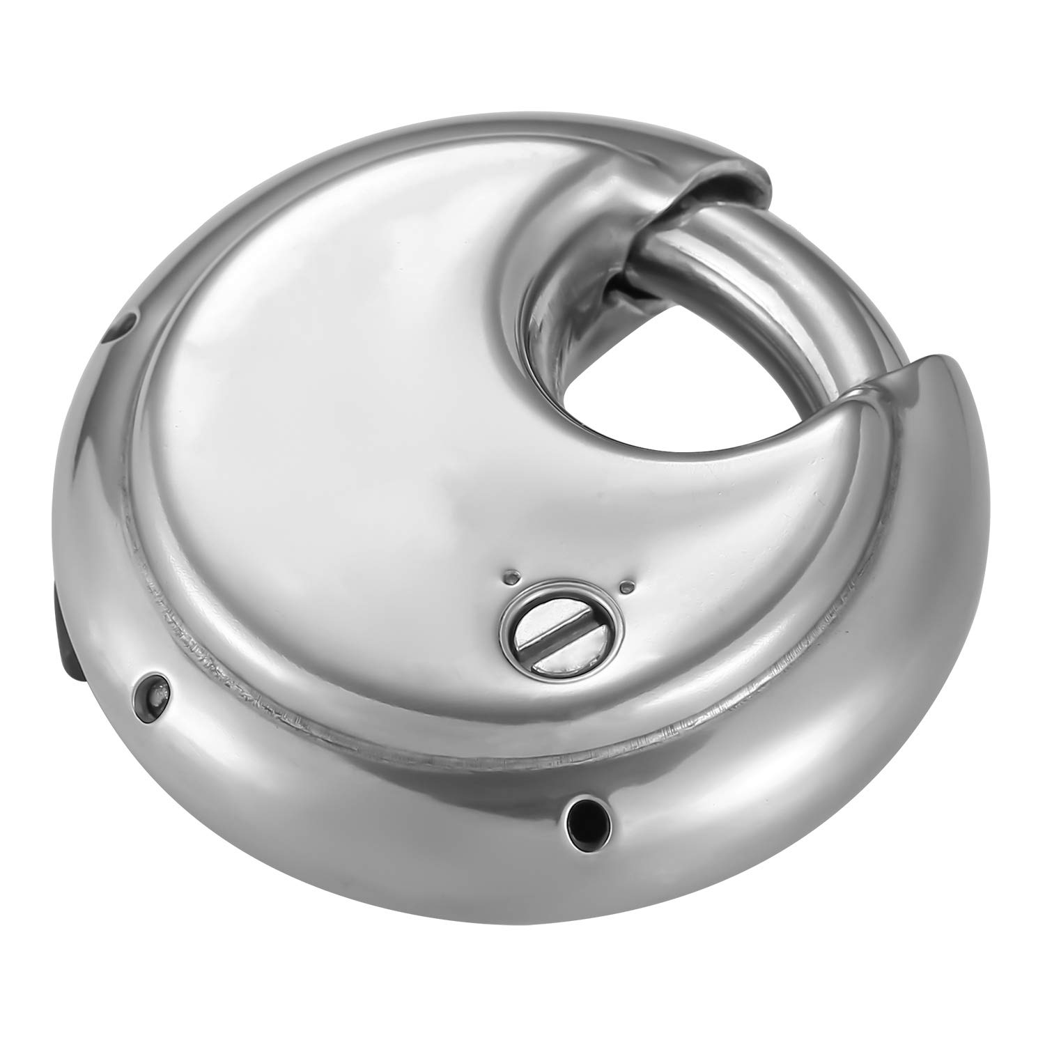 Dshall 4 Digit Combination Disc Padlock with Hardened Steel Shackle Silver Lock for Sheds, Storage Unit, Gym and Fence (2 Pack)