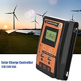 Regun 30A MPPT Solar Charge Controller 12V 24V LCD Dual USB Lead-acid Battery view 4