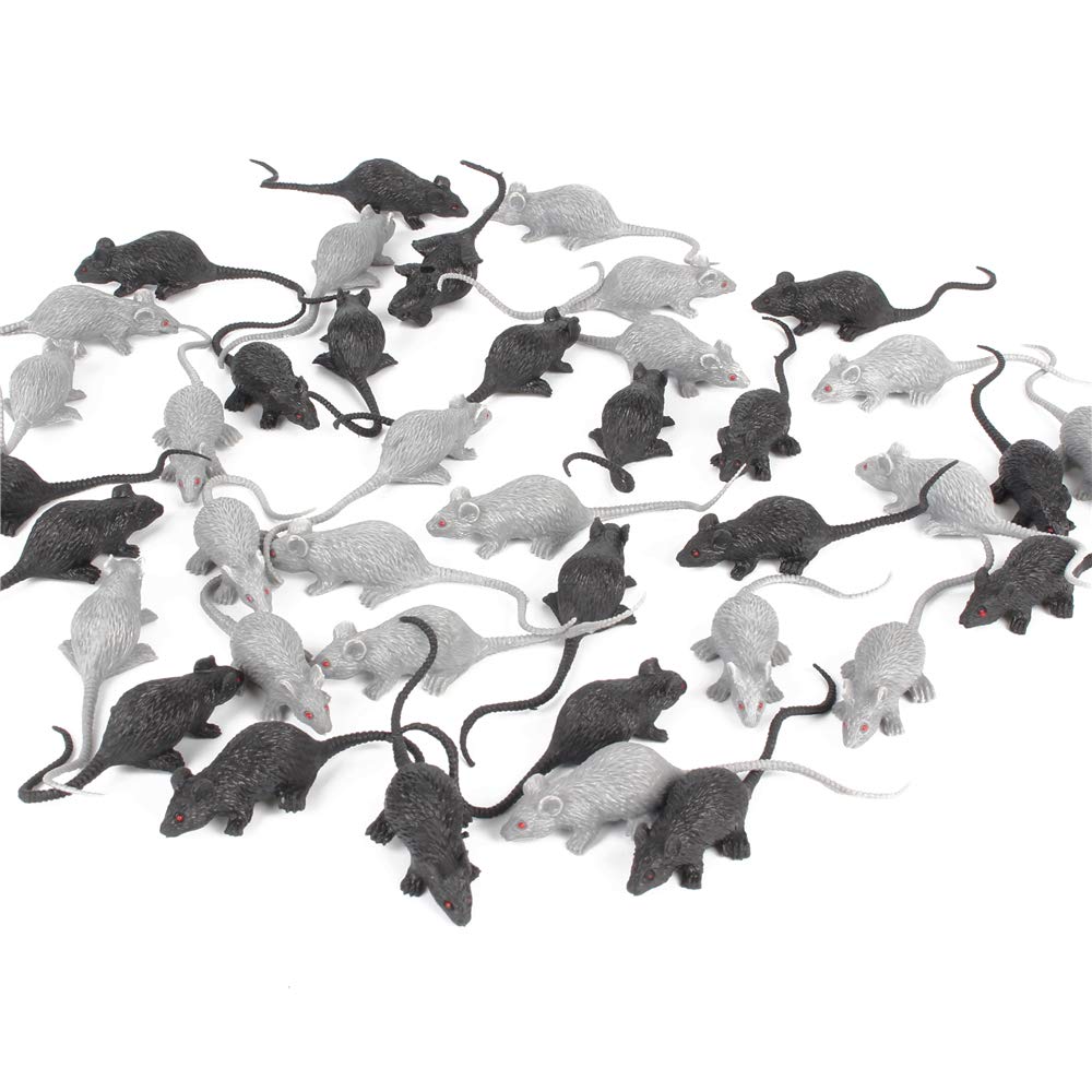 FeiWen Simulation Mouse Plastic Model Mischief Horror Toy Halloween Toy（40pcs）