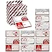 110 Count Christmas Gift Tag Stickers - Elegant Red & Silver Designs, Personalized Name Labels for Holiday Gift Wrapping