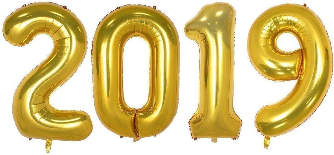 Supoice 42 inch Gold 2019 Foil Number Balloons Graduation Decorations for Graduation Party Decoration Supplies 2019