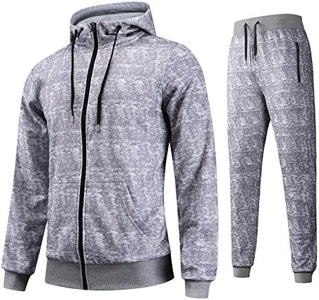 Hoodie Tracksuit Gym Contrast Jogging Zip-up Hoodie Joggers Set Camo