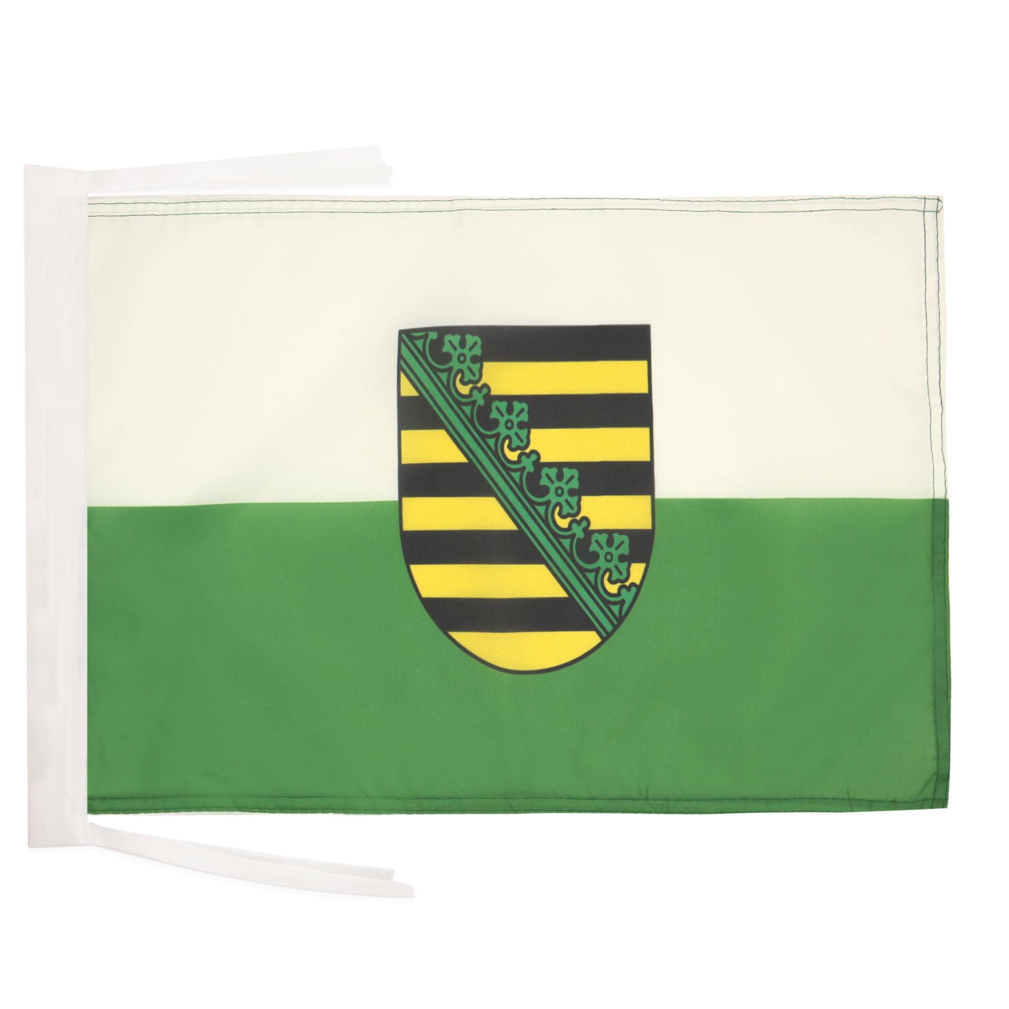AZ FLAG - Saxony Flag - 18'' x 12'' - 100% Polyester Germany - German region of Saxony Small Banner with Two Cords - Fade Resistant - Vivid Colors - 18x12 in - 45x30 Cm — image 1