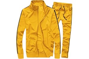 MACHLAB Men's Activewear Full Zip Warm Tracksuit Sports Set Casual Sweat Suit