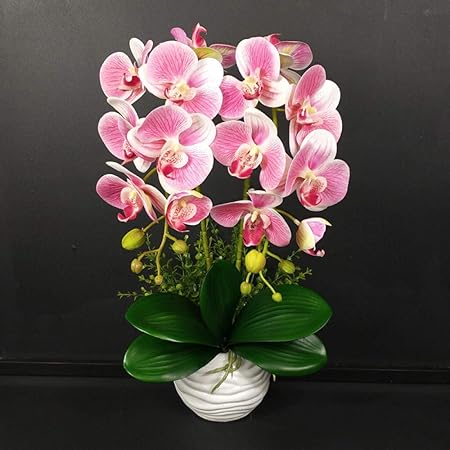 Xgruisi Fiore Artificiale Rose In Vaso In Una Pentola Con Un Mazzo Di Delicati Vasi In Ceramica D Oro Amazon It Casa E Cucina