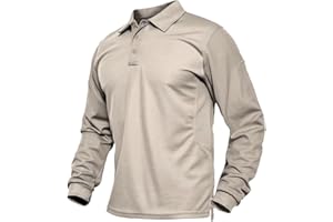 BIYLACLESEN Men's Jersey Golf Polo Shirts Outdoor Pique Performance Tactical Military Long Sleeve Shirts