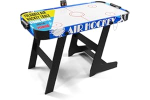 SEYDREY 48" Foldable Air Hockey Table Featuring a Powerful 700mA Motor, Precise Digital LED Scoreboard, and Includes 2 Pucks and 2 Pushers