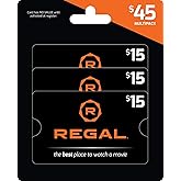 Regal Entertainment Group Physical Gift Card - (Multipack of $15 × 3)