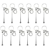 Unpafcxddyig 12pcs Beadable Keychain Bars Bulk Kit DIY Keychains Making Supplies with Metal Blank Chain Bars for Beaded Key Chain Design