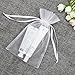 SumDirect White Sheer Organza Bags - 100Pcs 6x9 Inch Organza Gift Bags with Drawstring, Jewelry Pouches for Wedding Party Christmas Favor