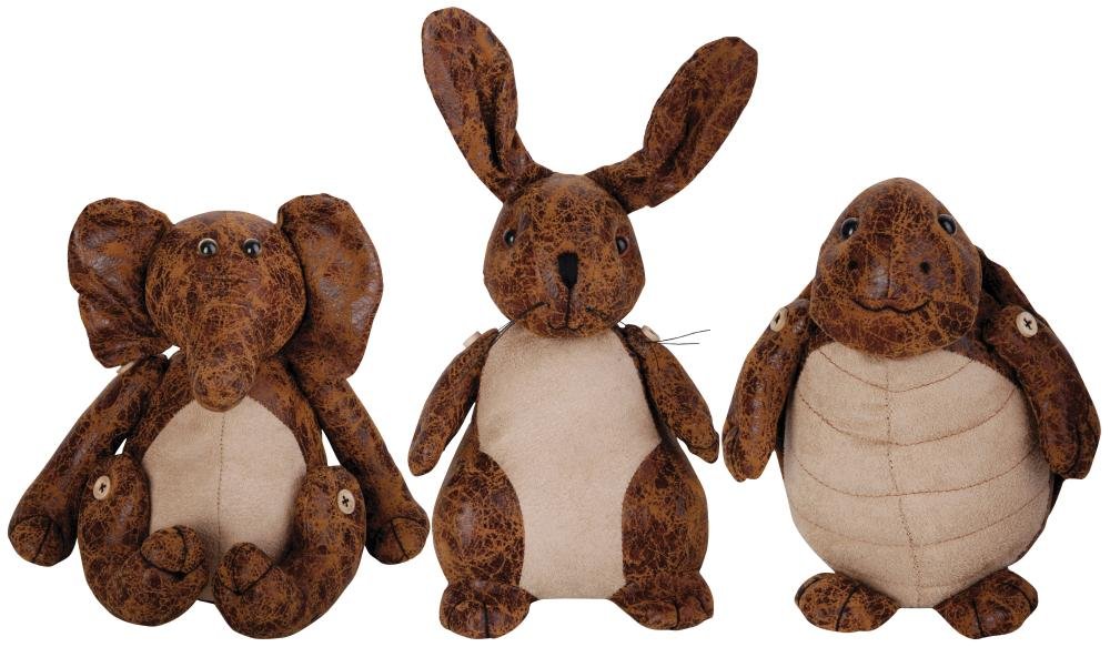 Esschert Design Assorted Faux Leather Animal Doorstops