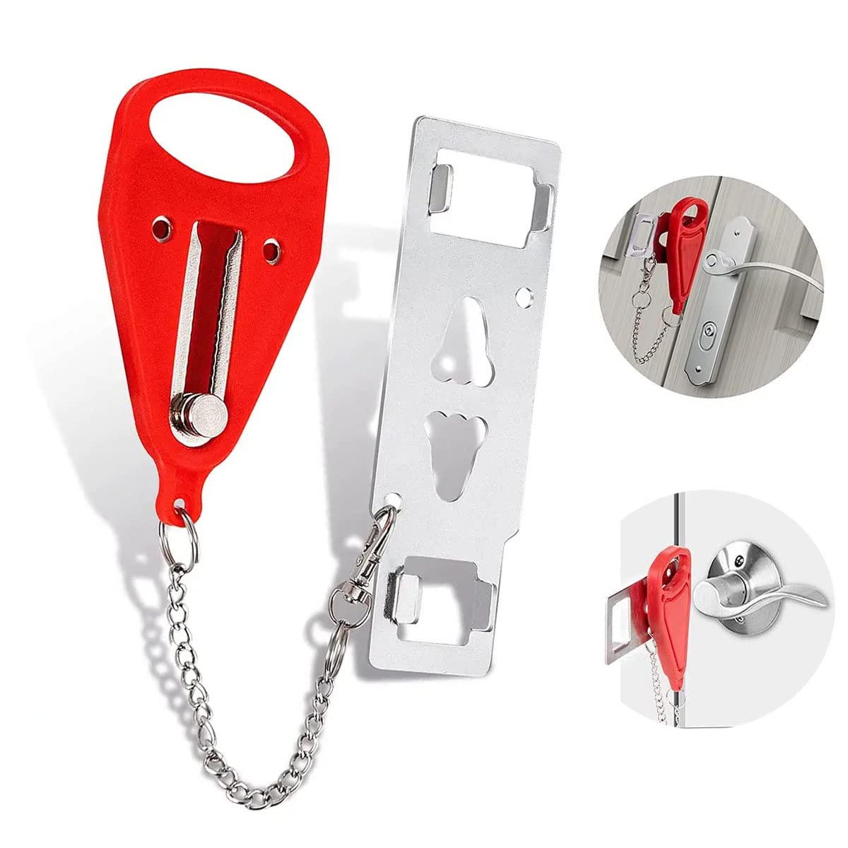Portable Door Lock for Travel, Hotel, Airbnb, Apartment, Home Security, Heavy-Duty Reinforcement Safety Lock, Easy Install No Tools Needed, Ideal for Women, Kids, Dorm Travelers, Extra Door Protection