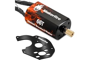 MAKERFIRE RC Motor 050 66T Brushed Motor with Mount and Big Metal Gear for SCX24 Gladiator Bronco C10 JLU Deadbolt B17 Axial 1/24 Crawler Upgrade Parts (66T, 1)