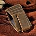 Le'aokuu Mens Genuine Leather Cowhide Clip Credit Card Case Handy Slim Wallet Magnet (B Dark Brown)