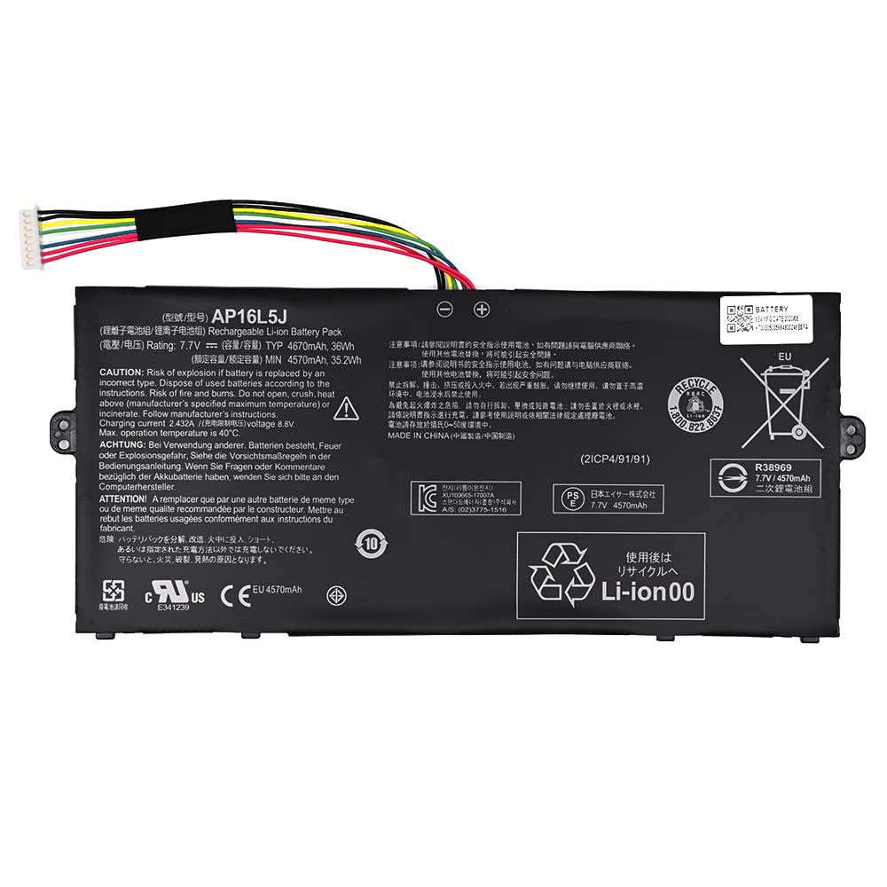 7xinbox 7.7V 36Wh 4670mAh AP16L5J Replacement Laptop Battery compatible with Acer Aspire Swift 5 SF514-52T Spin 1 SP111-32N 2ICP4/91/91