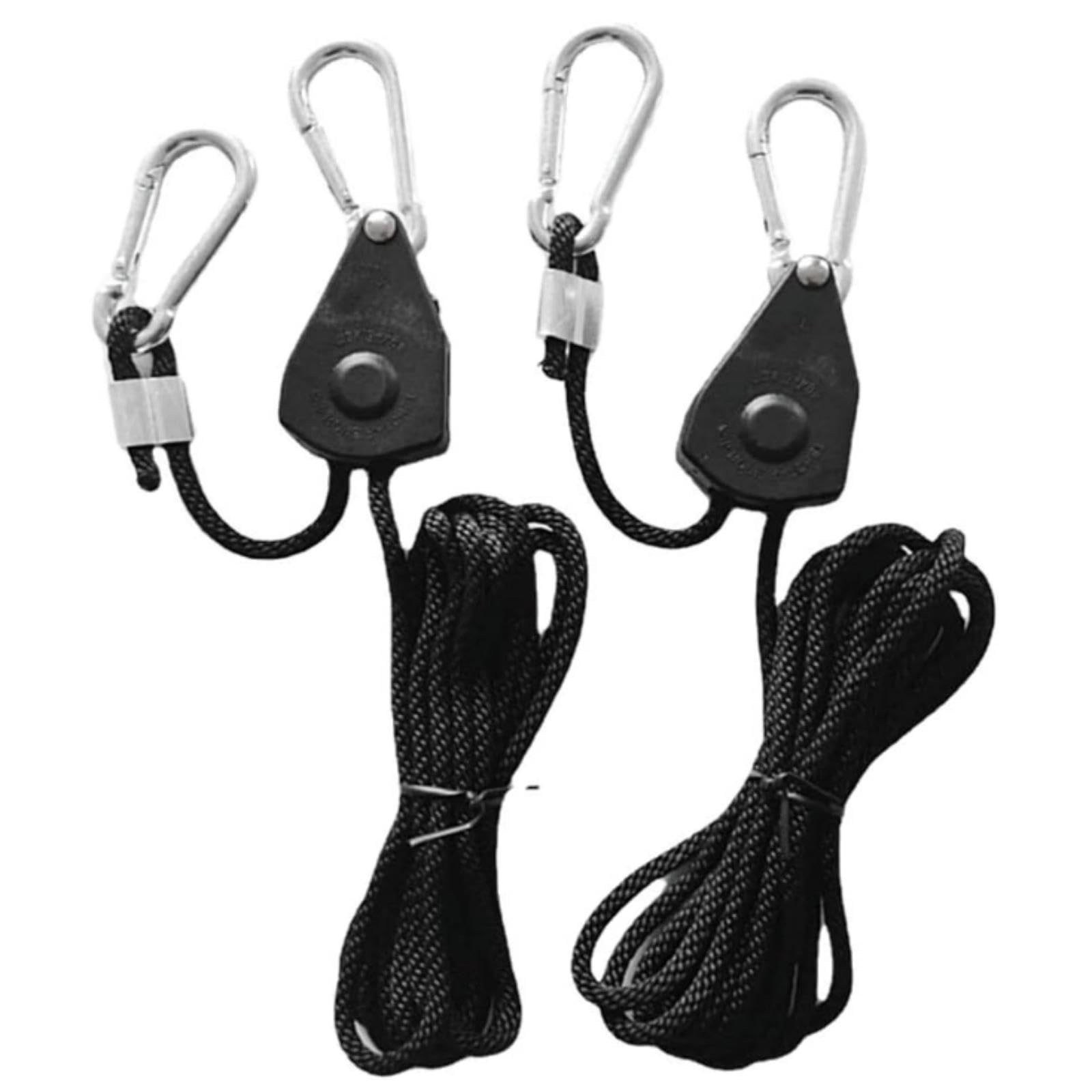 2 Pieces Ratchet Rope Hook, Rope Ratchet with Hooks, Ropes with Hook Adjustable, Robust Cable Ratchet with Hooks, Adjustable Ratchet Rope for Grow Light, Hanging Hook, Cable and Ratchet
