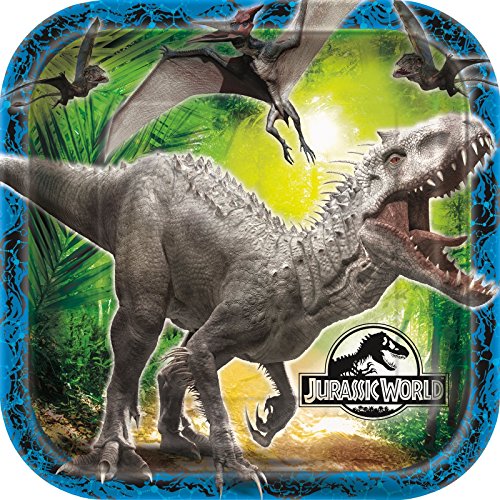 Square Jurassic World Dinner Plates,
