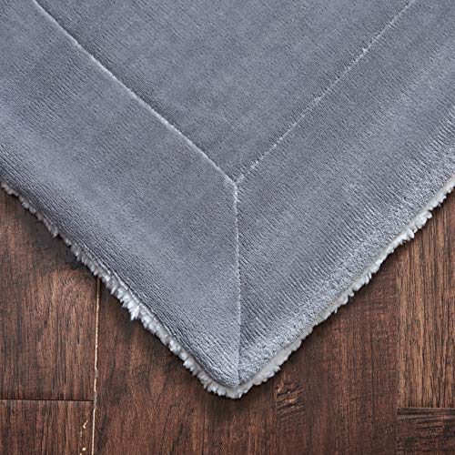 MERRYLIFE Decorative Sherpa Throw Blanket Ultra-Plush Comfort | Soft, Colorful | Home, Couch, Outdoor, Travel Use (60" 70", Grey)
