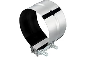 EVIL ENERGY 4'' Exhaust Clamp,Lap Joint Band Clamp Stainless Steel for Pipes,Mufflers,Catalytic Converters (1, 4 inch)