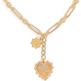 Heart Chunky Gold-Plated Necklace for Women Fashion Heart Short Necklace Jewelry Gift