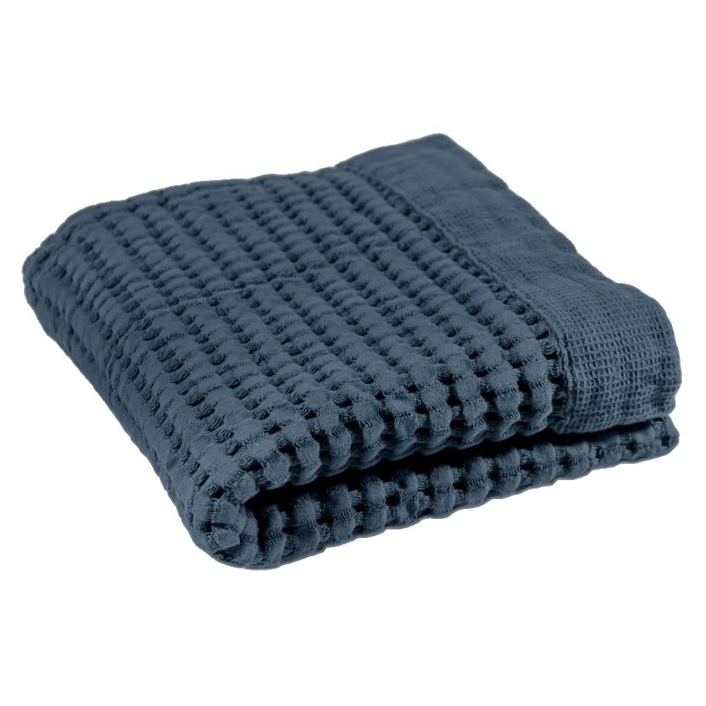 GILDEN TREE Waffle Hand Towels for Bathroom Quick Drying Lint Free Thin, Modern Style (Midnight Blue)